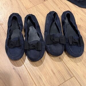 Burberry Navy Bow Slip-On Kids Dress Shoes